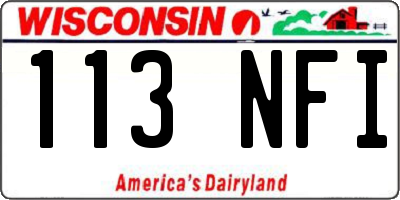 WI license plate 113NFI