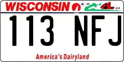 WI license plate 113NFJ