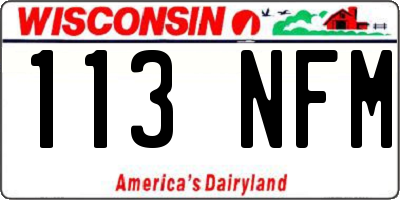 WI license plate 113NFM
