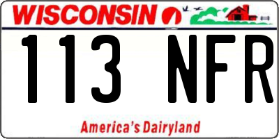 WI license plate 113NFR