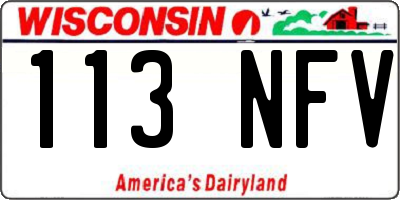 WI license plate 113NFV