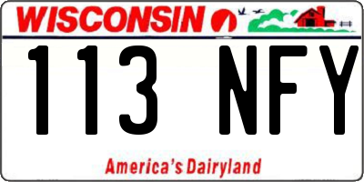 WI license plate 113NFY