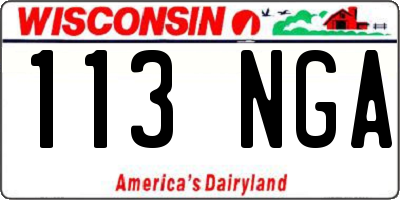 WI license plate 113NGA