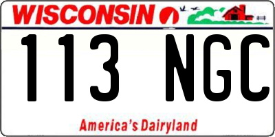 WI license plate 113NGC