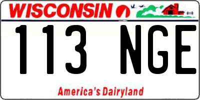WI license plate 113NGE