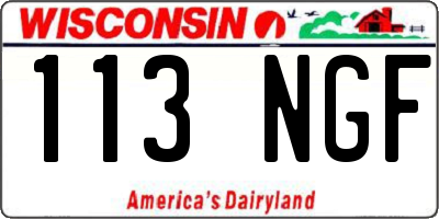 WI license plate 113NGF