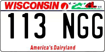 WI license plate 113NGG