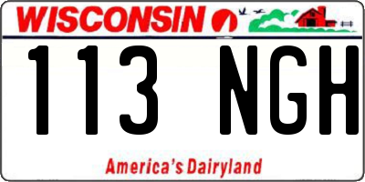 WI license plate 113NGH