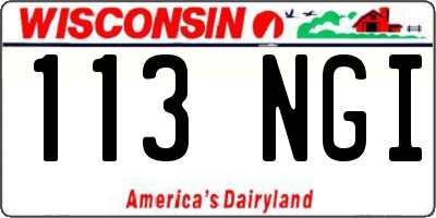 WI license plate 113NGI