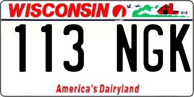 WI license plate 113NGK