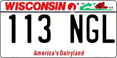WI license plate 113NGL
