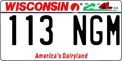 WI license plate 113NGM