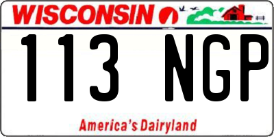 WI license plate 113NGP