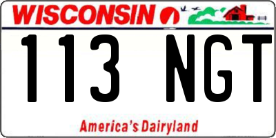 WI license plate 113NGT