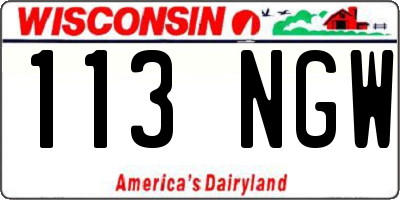 WI license plate 113NGW