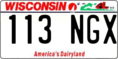 WI license plate 113NGX