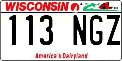 WI license plate 113NGZ