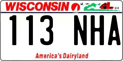 WI license plate 113NHA