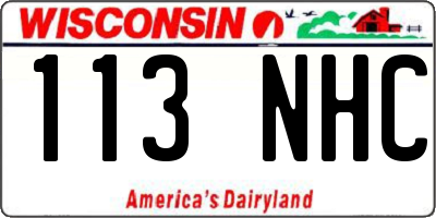 WI license plate 113NHC