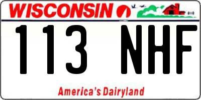 WI license plate 113NHF