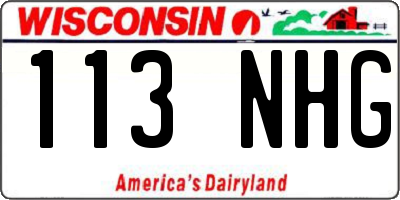 WI license plate 113NHG