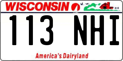 WI license plate 113NHI