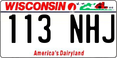 WI license plate 113NHJ