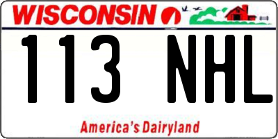 WI license plate 113NHL