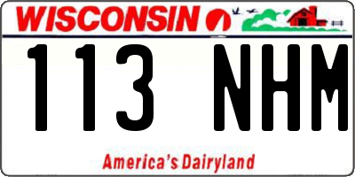 WI license plate 113NHM