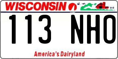 WI license plate 113NHO