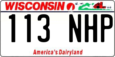 WI license plate 113NHP