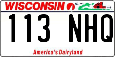 WI license plate 113NHQ