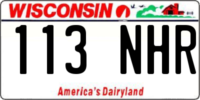 WI license plate 113NHR