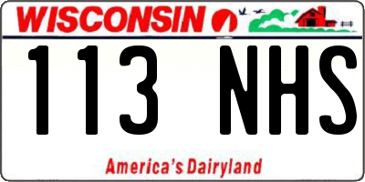 WI license plate 113NHS