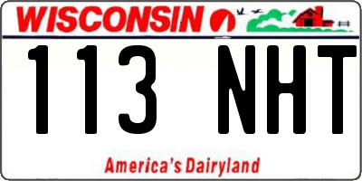 WI license plate 113NHT
