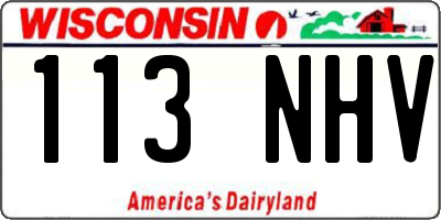 WI license plate 113NHV