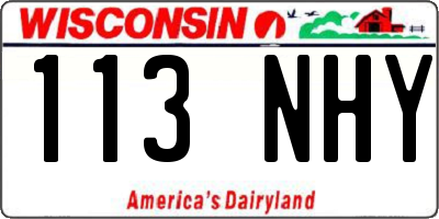 WI license plate 113NHY