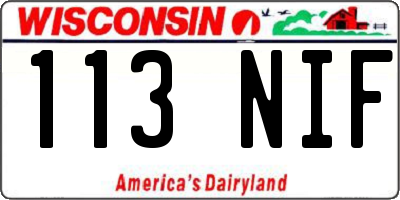 WI license plate 113NIF