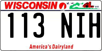 WI license plate 113NIH