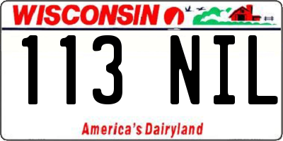 WI license plate 113NIL
