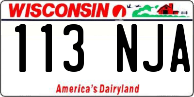 WI license plate 113NJA