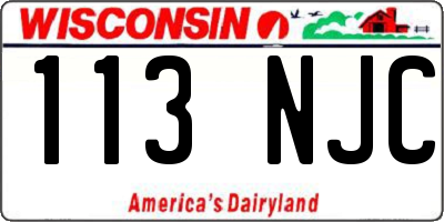 WI license plate 113NJC