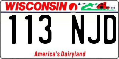 WI license plate 113NJD