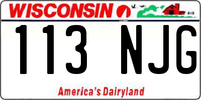 WI license plate 113NJG