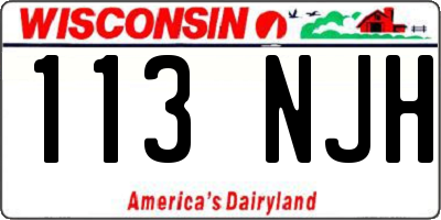 WI license plate 113NJH