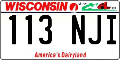WI license plate 113NJI
