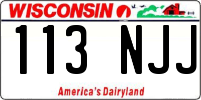 WI license plate 113NJJ
