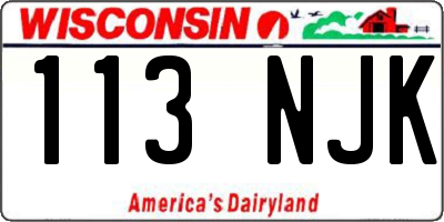 WI license plate 113NJK