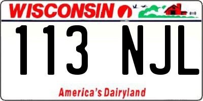 WI license plate 113NJL