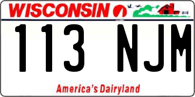 WI license plate 113NJM